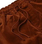 YMC - Wide-Leg Cotton-Corduroy Drawstring Trousers - Men - Brown