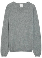 Allude Elbow Patch Cotton and Cashmere-blend Jumper Grey