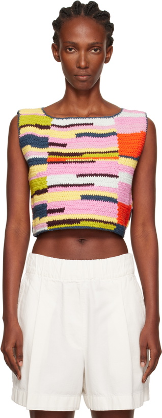 Photo: The Elder Statesman Multicolor Crochet Sleeveless Top
