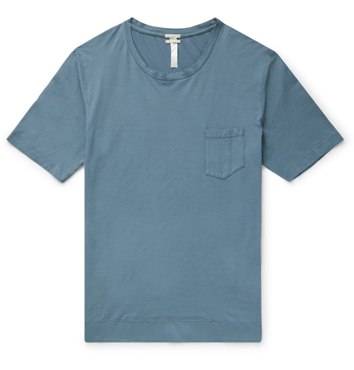Photo: Massimo Alba - Panarea Watercolour-Dyed Cotton-Jersey T-Shirt - Blue