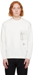 and wander Off-White Pocket Long Sleeve T-Shirt