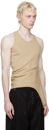 LOW CLASSIC SSENSE Exclusive Beige Hole Point Tank Top