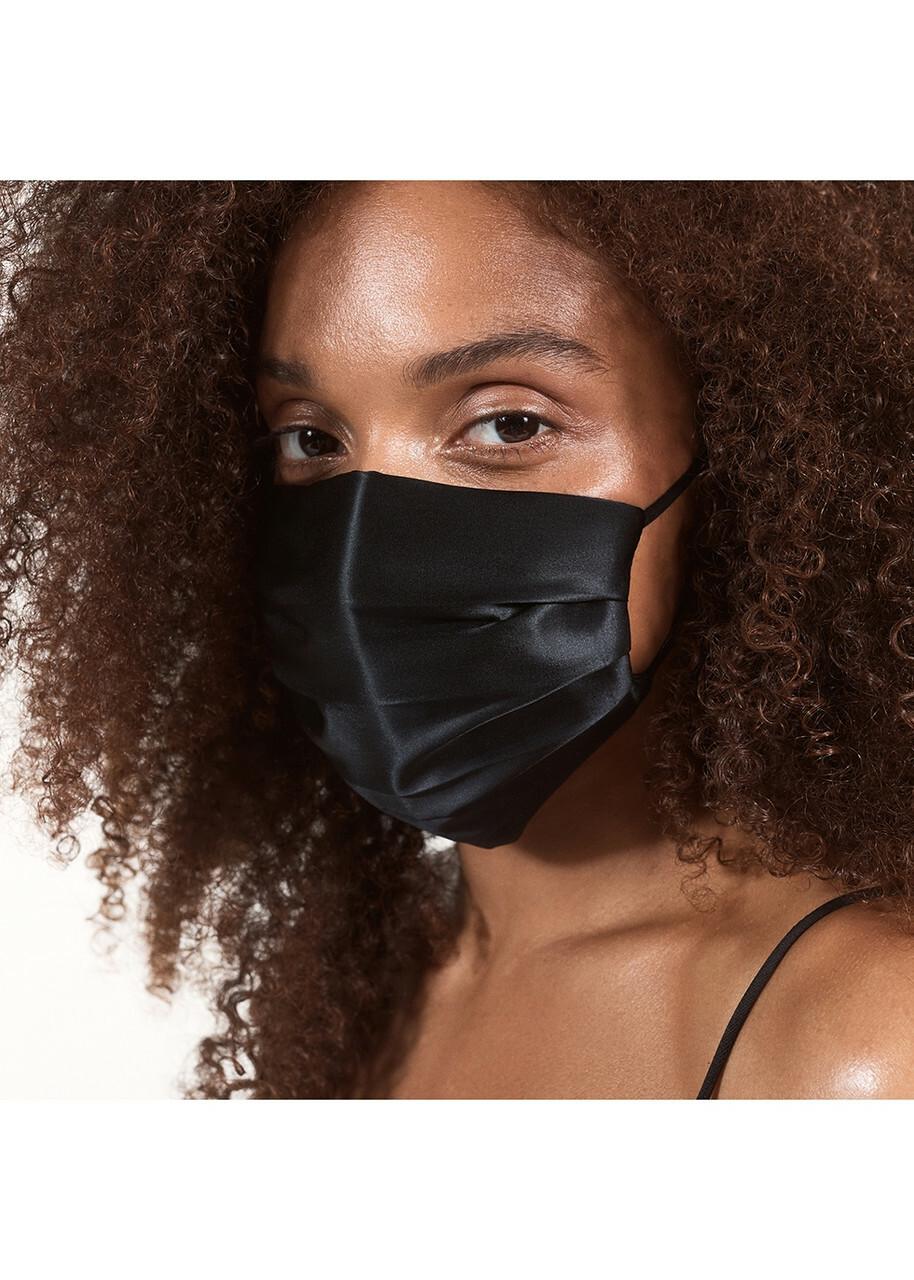Slip Slip Silk Face Covering - Black