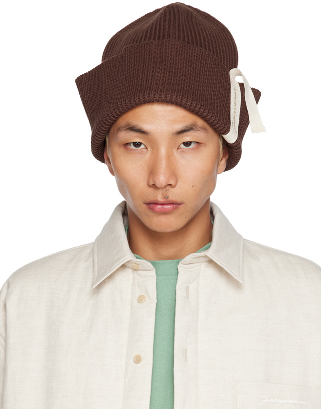 Photo: Jacquemus Brown 'Le Bonnet Pipa' Beanie