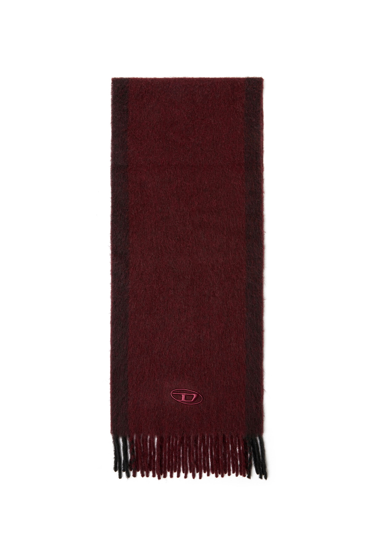 Diesel Jacquard wool scarf in burgundy - Scarf - Unisex - Red