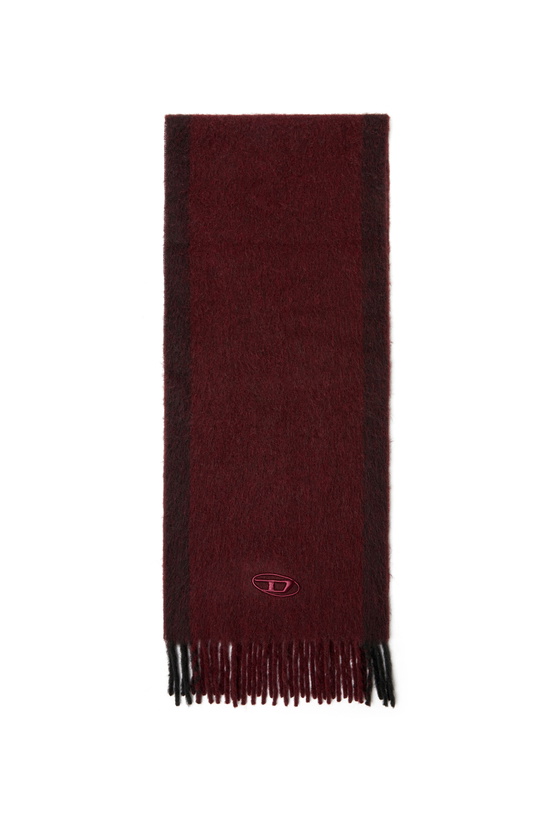 Photo: Diesel Jacquard wool scarf in burgundy - Scarf - Unisex - Red