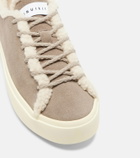 Inuikii Shearling-trimmed suede low-top sneakers