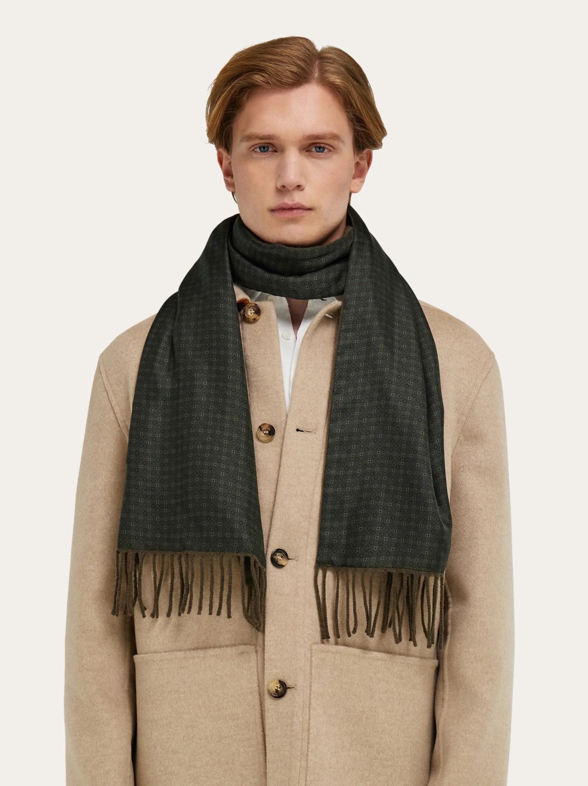 Ferragamo Mens Double face scarf in Green