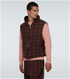 Undercover - Checked wool gilet with hood