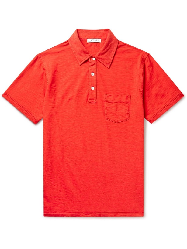 Photo: ALEX MILL - Standard Slub Cotton-Jersey Polo Shirt - Red