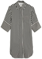 Day Birger ET Mikkelsen Noe Striped Satin Midi Shirt Dress Black