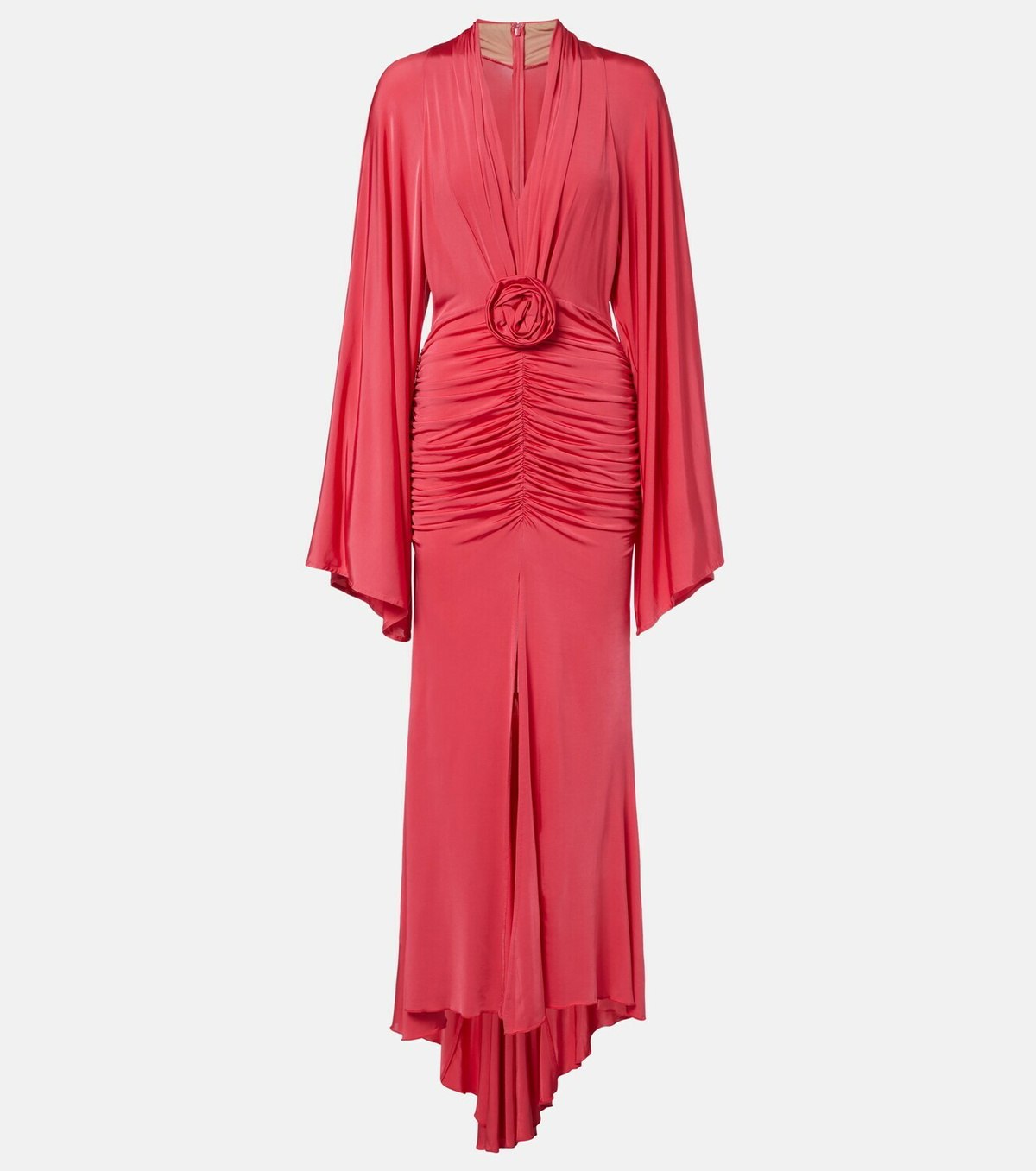 Blumarine Floral-appliqué ruched gown