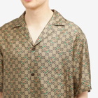 Gucci Men's Silk GG Monogram Vacation Shirt in Green