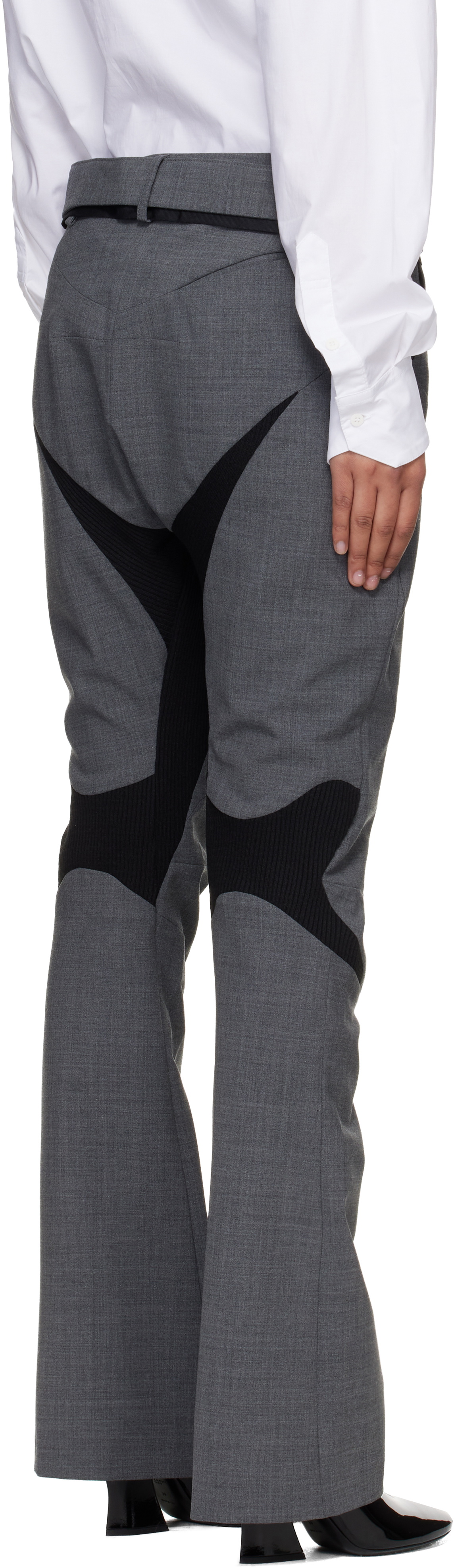 Ottolinger Gray Slim Multiline Suit Trousers