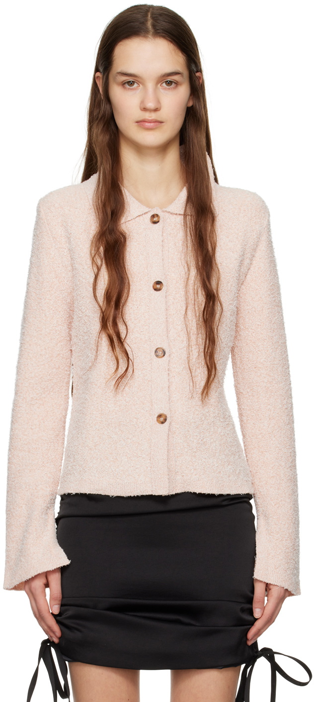 J KOO Pink Button Cardigan