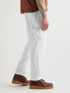 Brunello Cucinelli - Straight-Leg Cotton-Corduroy Cargo Trousers - White