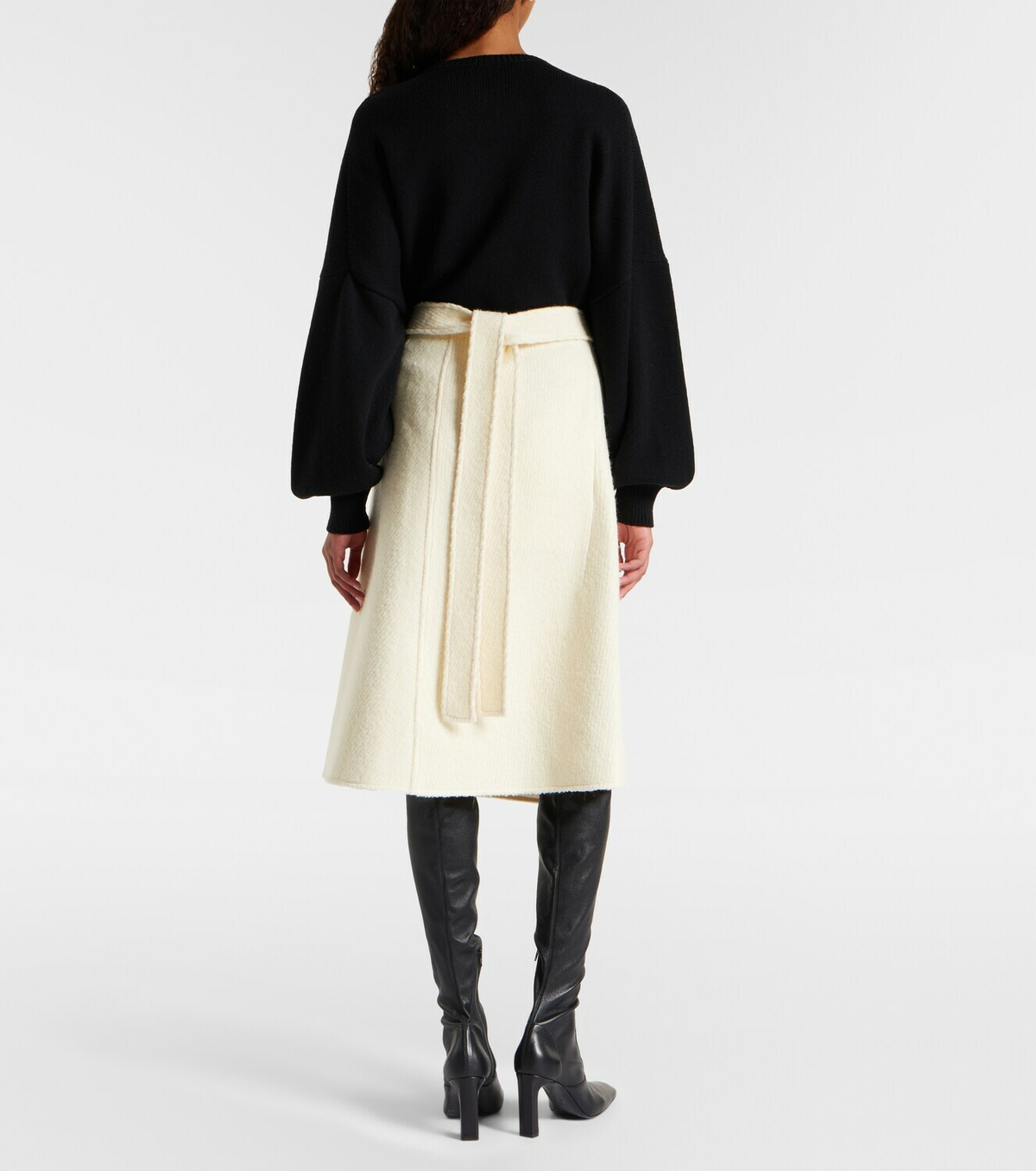 Proenza Schouler Bodhi high-rise wool-blend bouclé wrap skirt