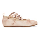 Simone Rocha Pink Satin Crisscross Ballerina Flats
