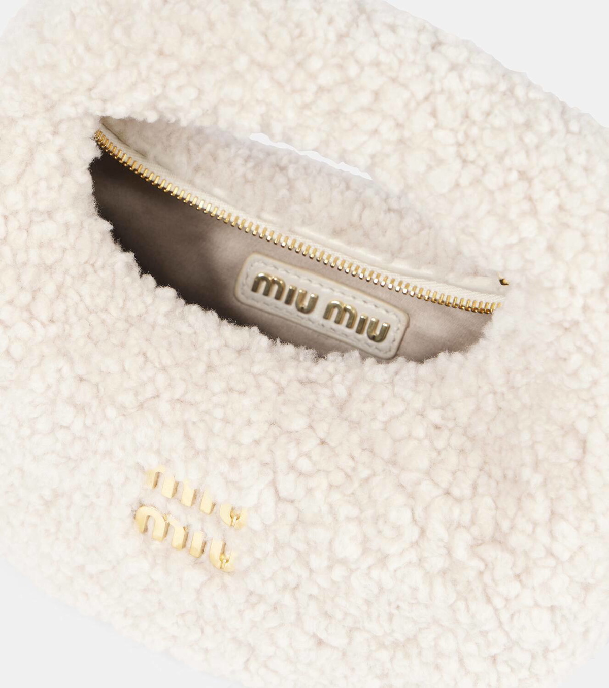 Miu Miu Wander Mini shearling shoulder bag