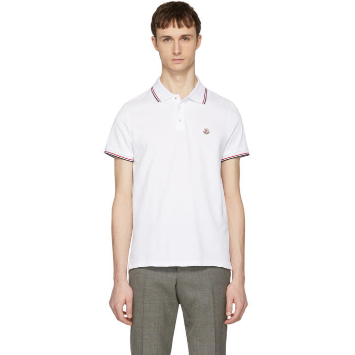 Photo: Moncler White Logo Polo 