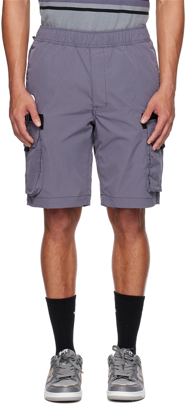 Photo: AAPE by A Bathing Ape Purple Patch Cargo Shorts