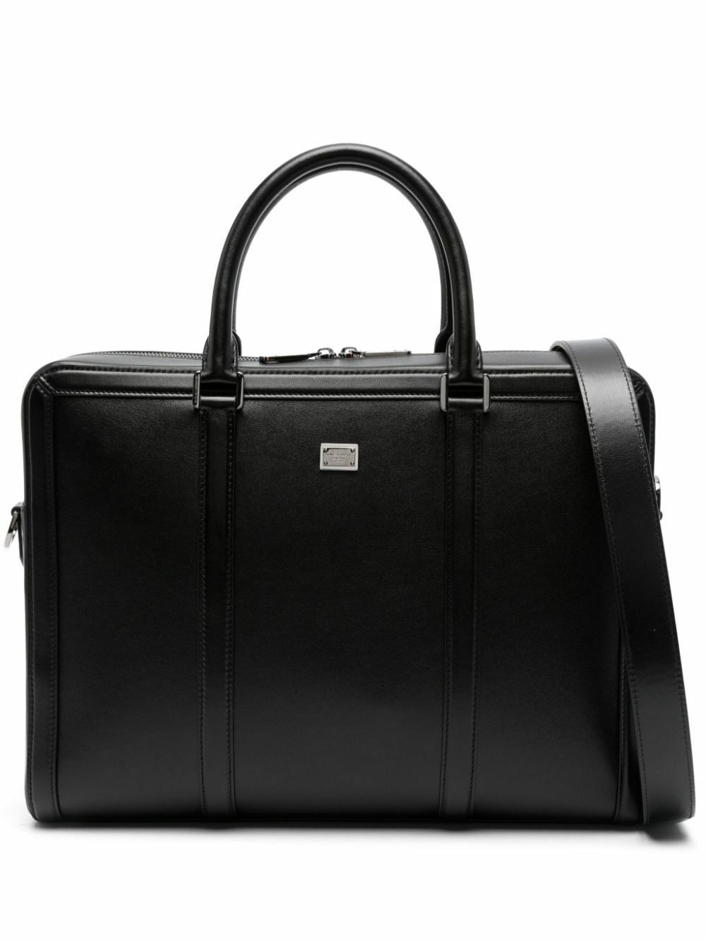 DOLCE & GABBANA Logo Plaque Leather Briefcase Dolce & Gabbana