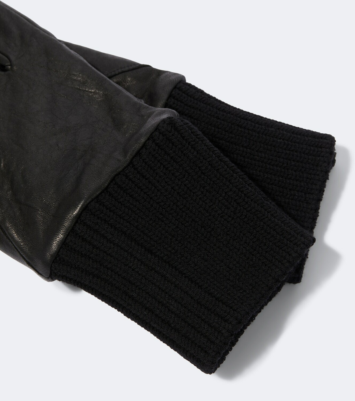 Rick Owens Ribbed-knit leather gloves