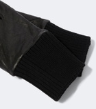 Rick Owens Ribbed-knit leather gloves