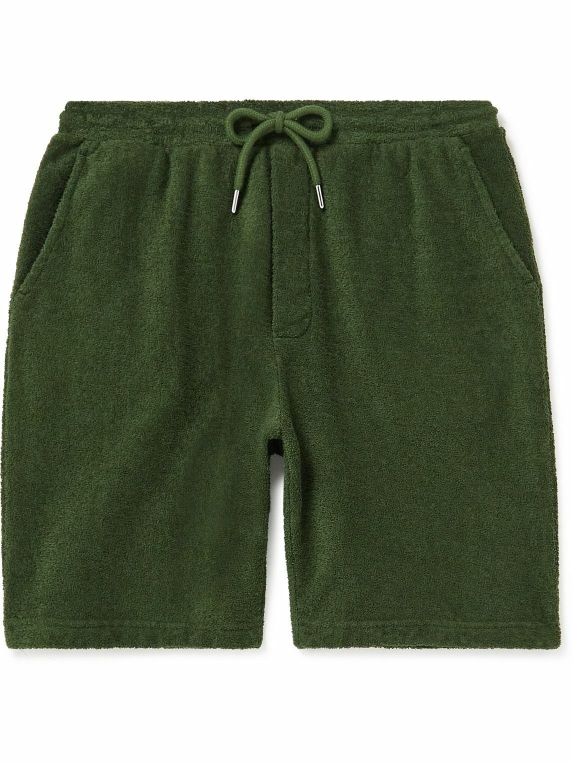 Photo: Hamilton And Hare - Cotton-Terry Drawstring Shorts - Green