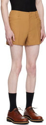 Dries Van Noten Tan Creased Shorts