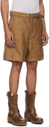 sacai Tan Embroidered Shorts