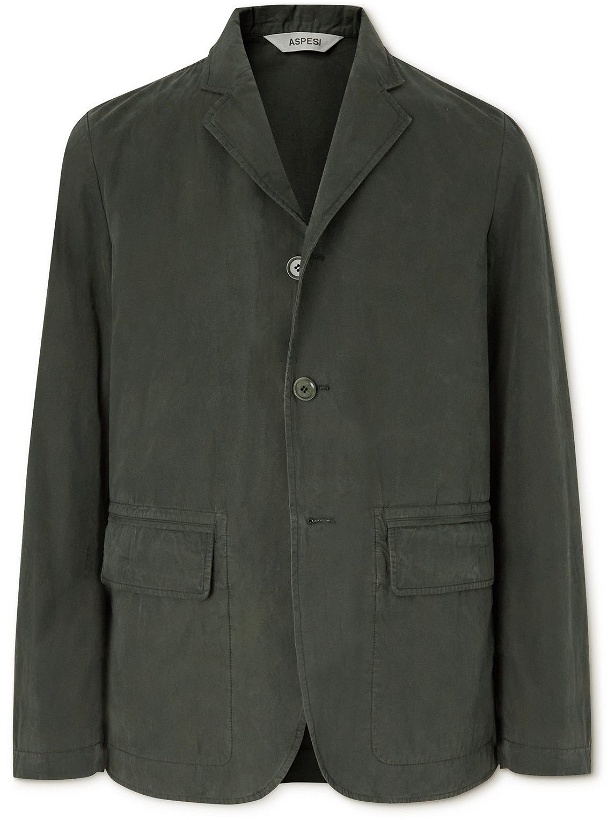 Photo: Aspesi - Garment-Dyed Cotton Suit Jacket - Green