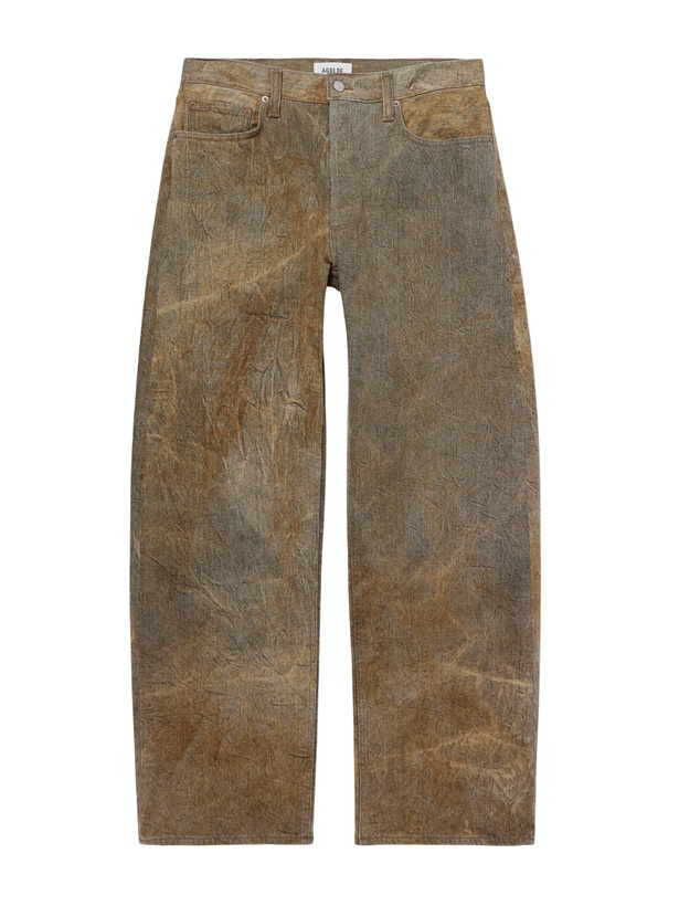 Photo: AGOLDE - Afton Stone-Washed Straight-Leg Jeans - Brown
