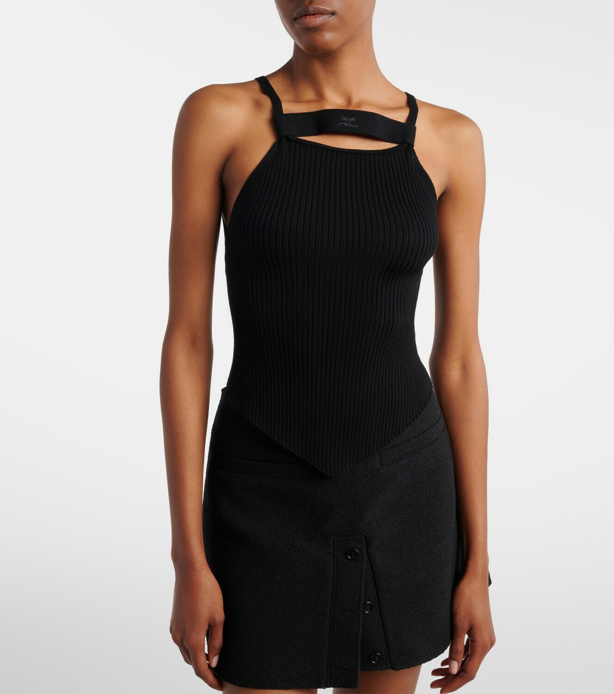 Courrèges Ribbed-knit tank top