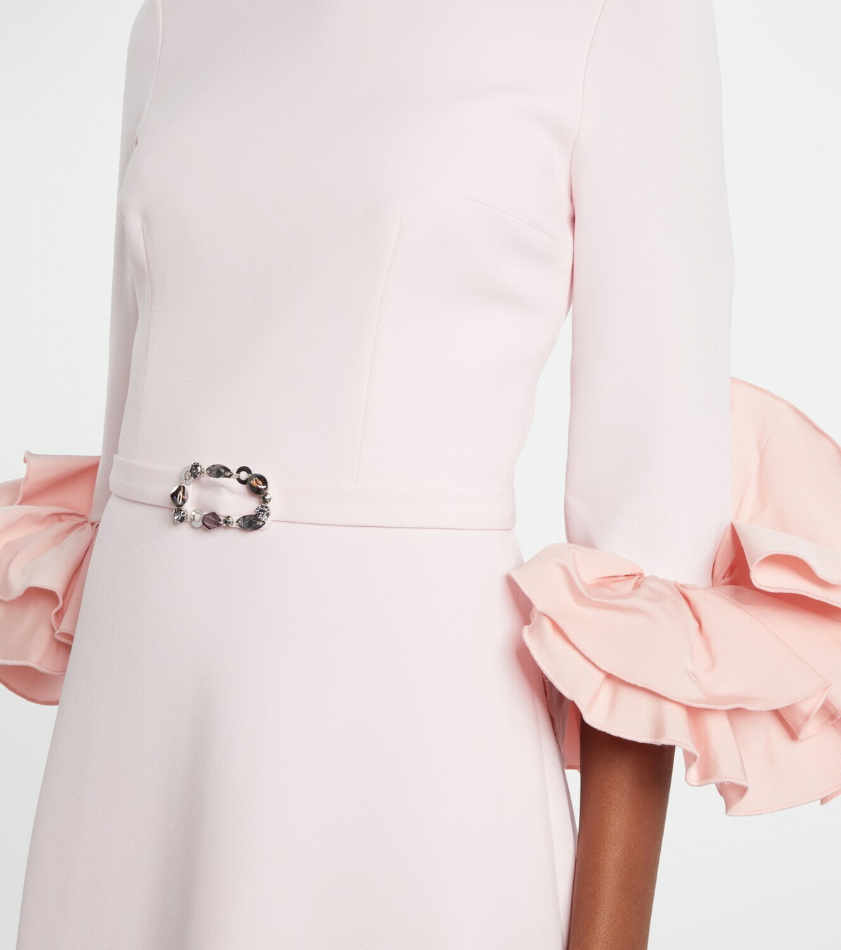 Safiyaa Belen ruffled crêpe gown