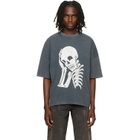 Palm Angels Gray Skull Loose T-shirt