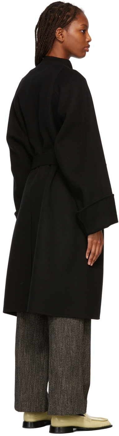 LOW CLASSIC Black Handmade Wrap Coat Low Classic