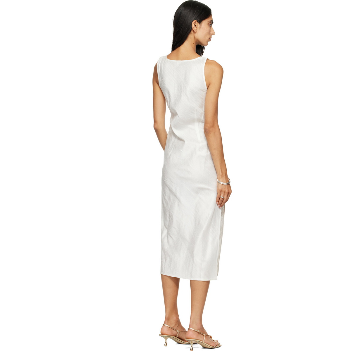 RESCHA SSENSE Exclusive White Dharee Midi Dress