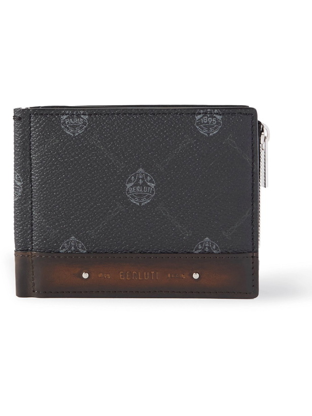 Photo: Berluti - Clip Signature Canvas and Leather Billfold Wallet