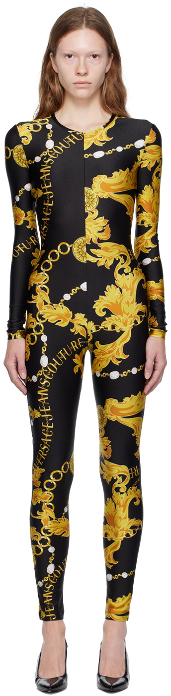 Versace Jeans Couture Black Chain Couture Jumpsuit