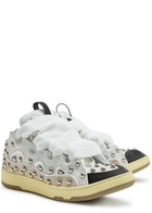 Lanvin Curb Panelled Stud Mesh Sneakers White 38 (IT38 / UK5), Lanvin Trainers, Leather