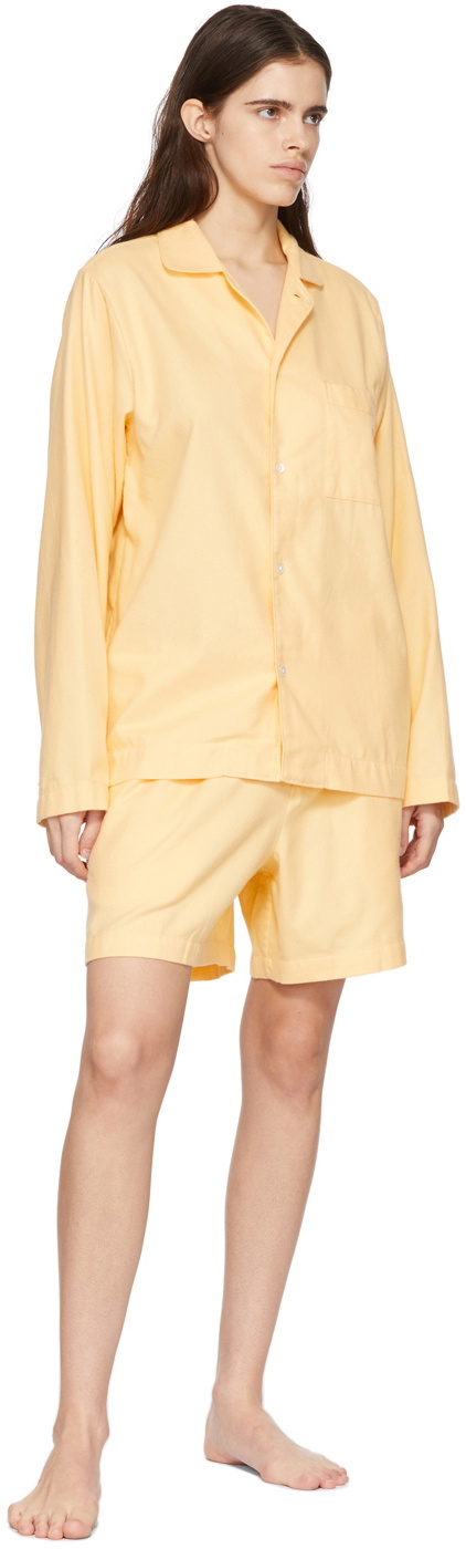 Tekla Yellow Flannel Pyjama Shirt