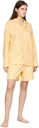Tekla Yellow Flannel Pyjama Shirt