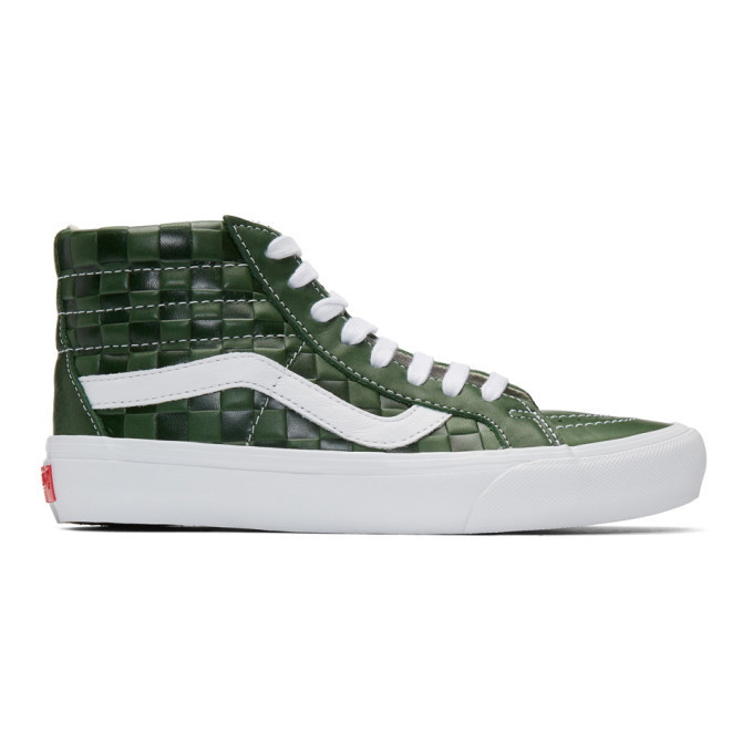 Photo: Vans Green Leather Check Reissue VI Sk8-Hi Sneakers