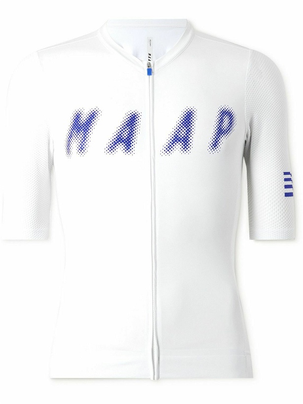 Photo: MAAP - Halftone Pro Base Panelled Logo-Print Stretch Recycled Mesh Cycling Jersey - White