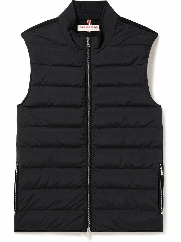Photo: Orlebar Brown - Fitzroy Quilted Shell and Merino Wool Down Gilet - Black