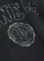 Vowels Logo-print Distressed Cotton T-shirt Black