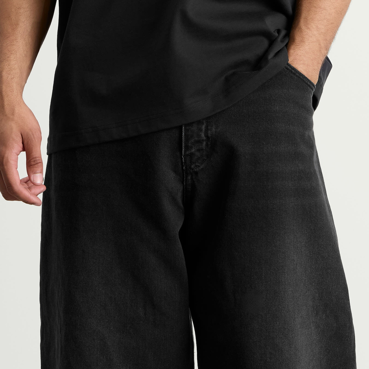 Studio Nicholson Men's Paolo Denim Volume Jeans in Washed Black