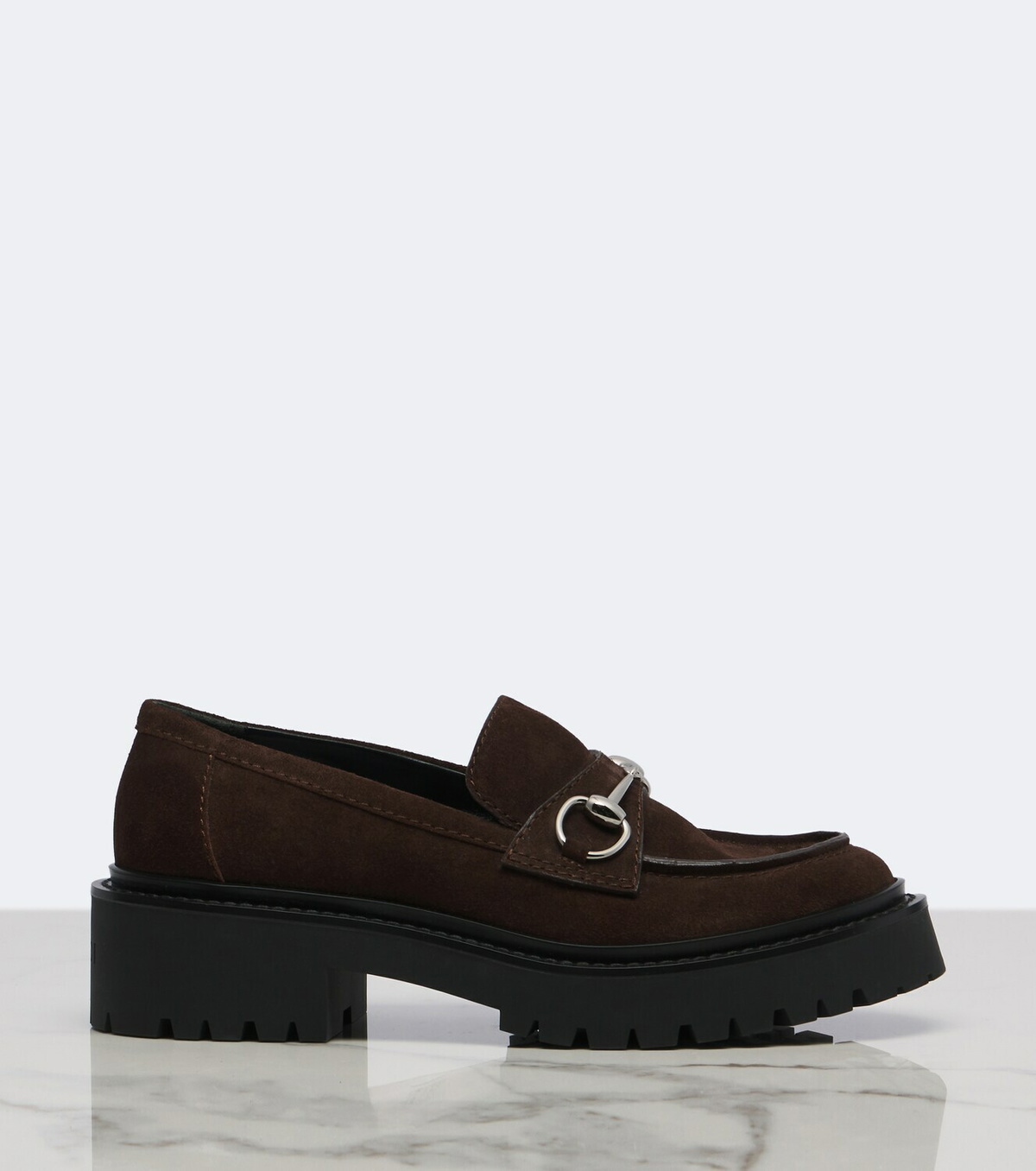 Gucci Rhody Horsebit suede platform loafers
