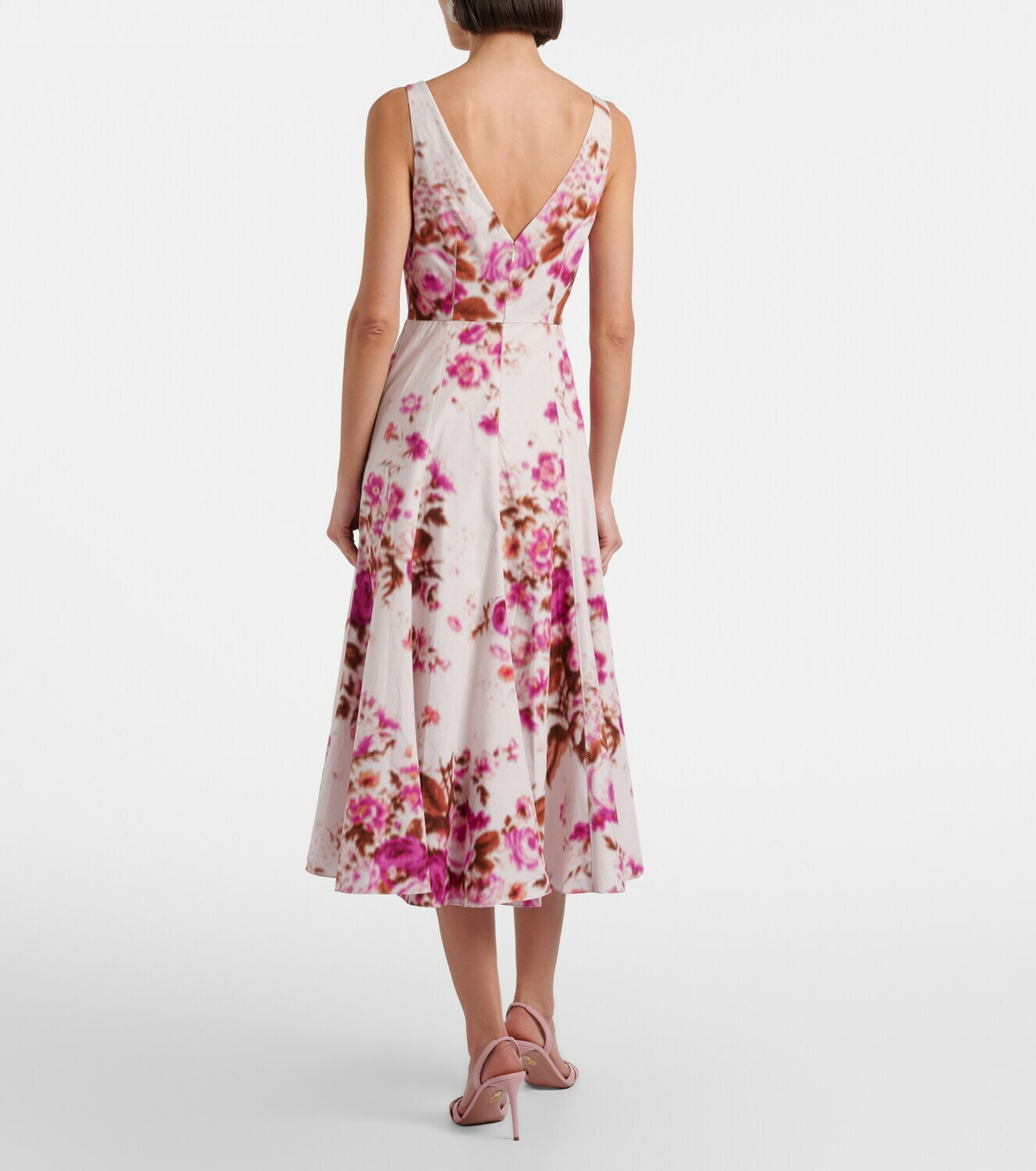 Erdem Floral cotton poplin cocktail dress